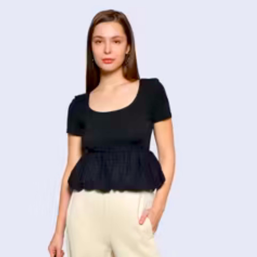 Elegant Black Peplum Top